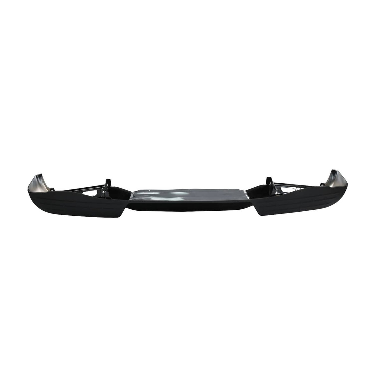 Rear bumper cover with black base and chrome accents, full-width view