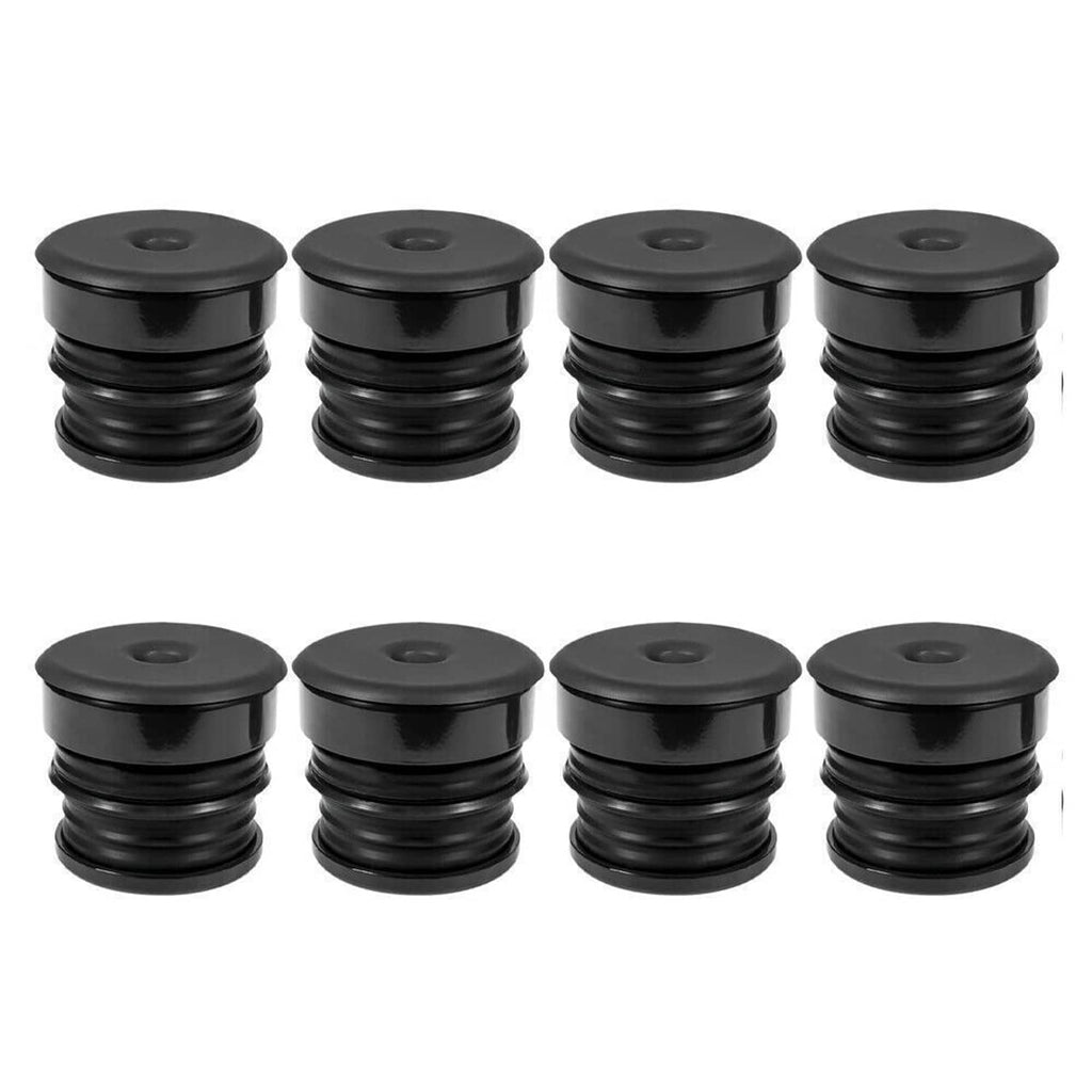 Silicone body mount bushings, black circular stack pieces with center holes (pack)