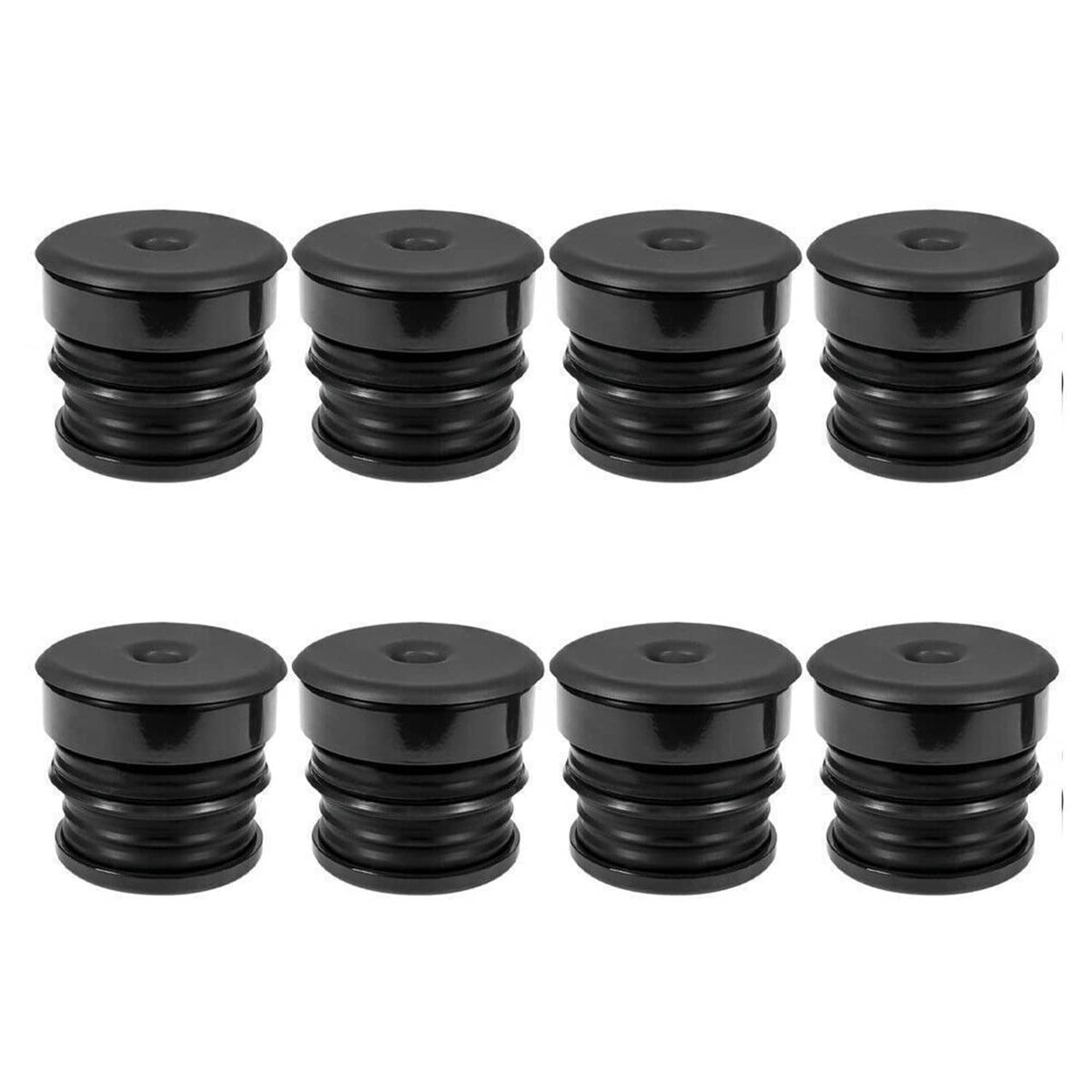 Silicone body mount bushings, black circular stack pieces with center holes (pack)