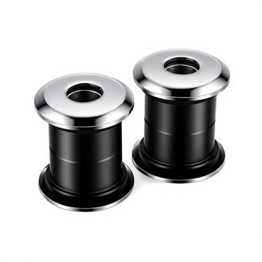 Motorcycle handlebar riser bushings: two units with chrome washers and black polyurethane dampers.