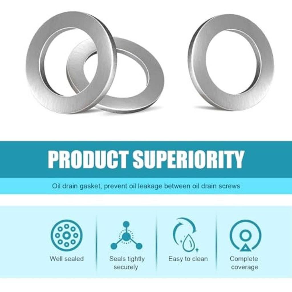 Aluminum oil drain plug crush washer gasket rings with central openings