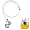 80 cm silicone dip tube with stainless floating ball and universal clamp, white hose