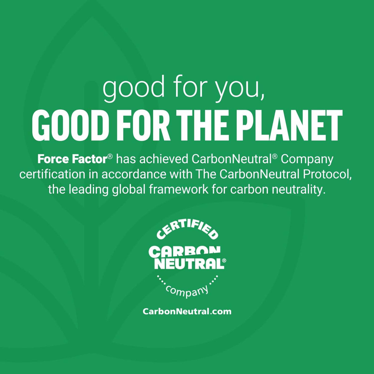 CarbonNeutral company certification graphic with 'good for you, good for the planet' message