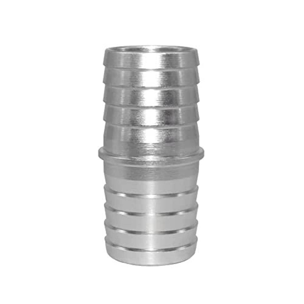 Metal radiator hose barb adapter coupler, ribbed connector with open end, 1-1/2 in