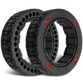 Black off-road go-kart tire with deep tread and multi-hole rim design, pair view.