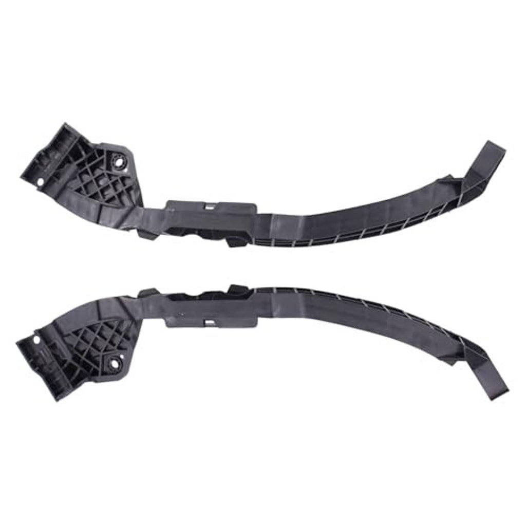 Black plastic headlight bracket mount retainer support, two pieces with end brackets