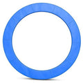 Blue circular trampoline spring cover pad with no pole openings, 14 ft size