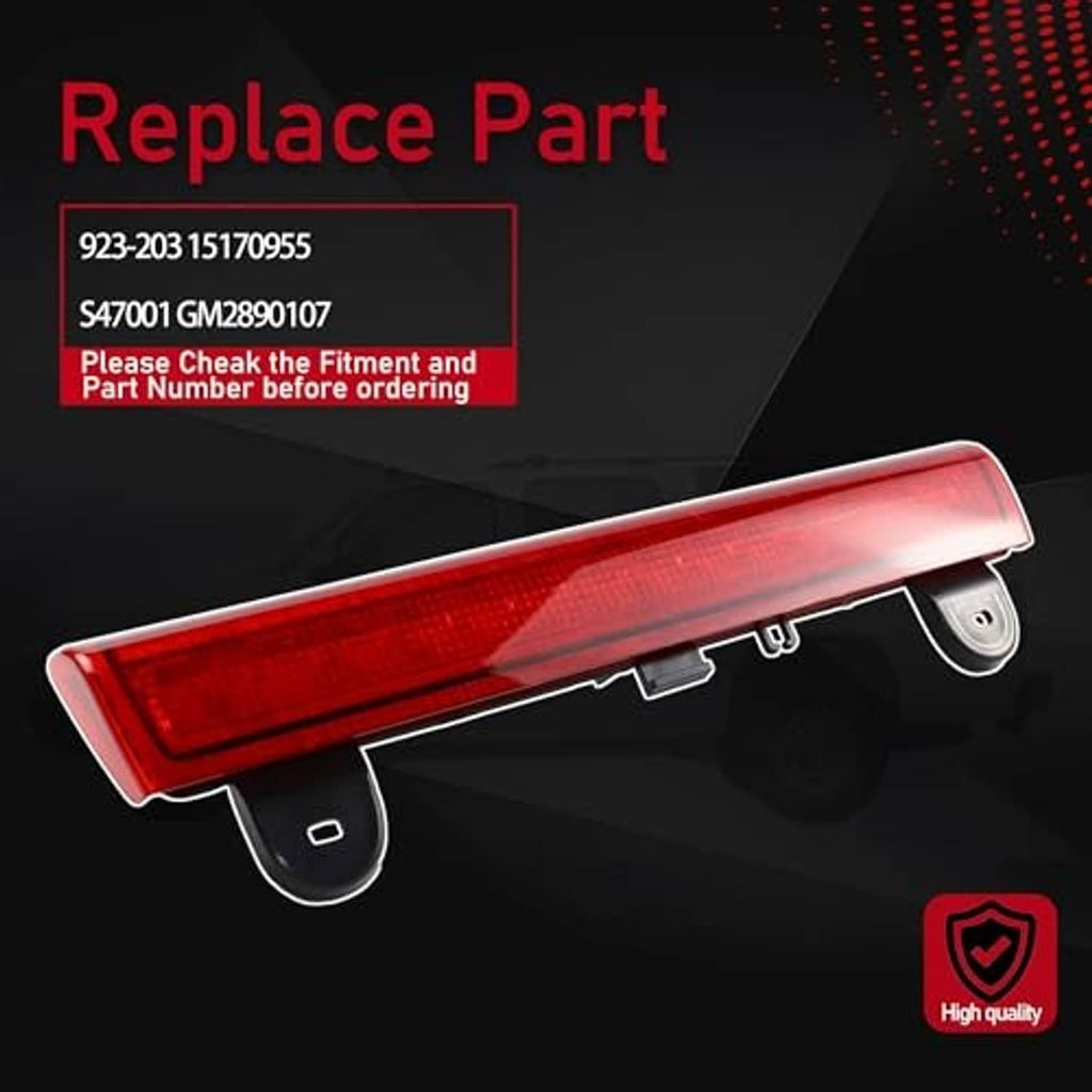 Red LED center high mount stop light replacement bar with black back housing