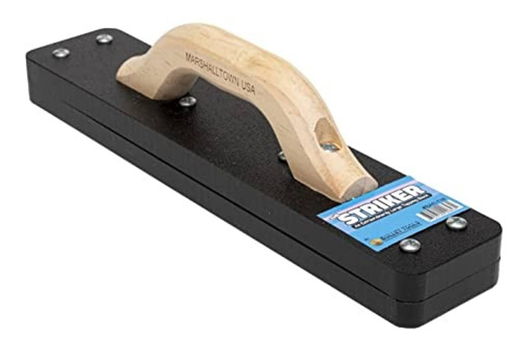 Flooring tapping block with curved wood face and black base for mallet-free tapping