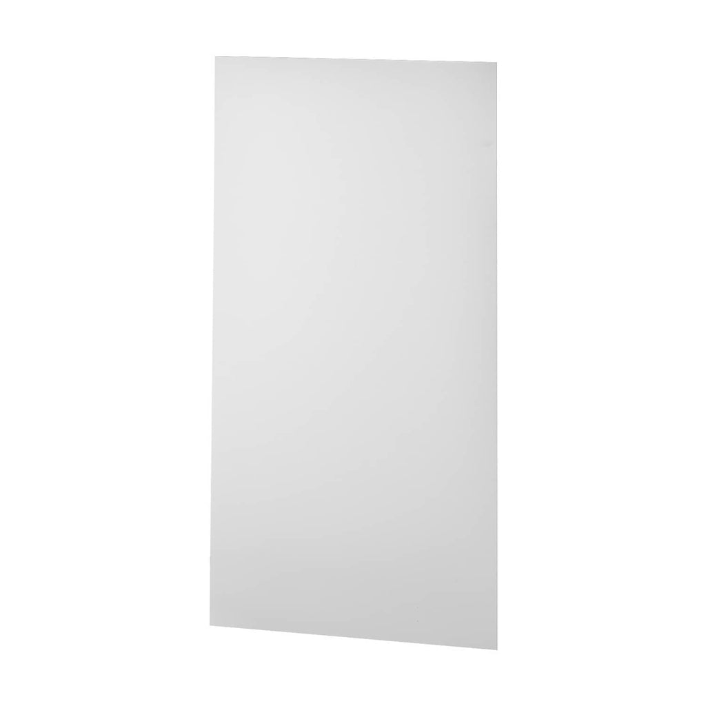 Rectangular white PVC ceiling tile panel for drop ceiling grid systems.