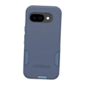 Blue slim phone case with dual camera cutout, OTTERBOX branding, and side grips
