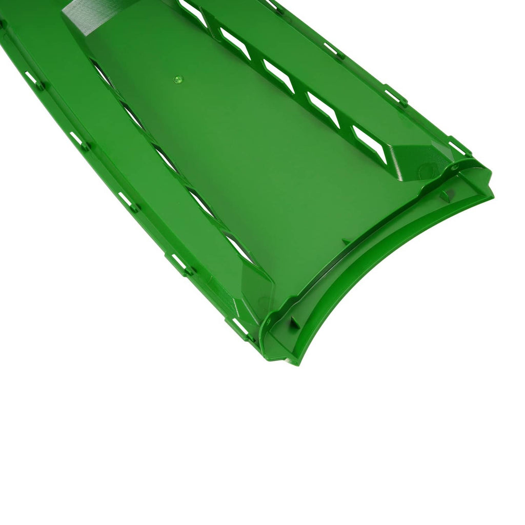 John Deere green hood panel with curved edge and row of vent openings