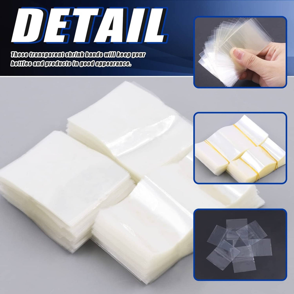 Clear heat-shrink wrap sheets with transparent film, ready to apply