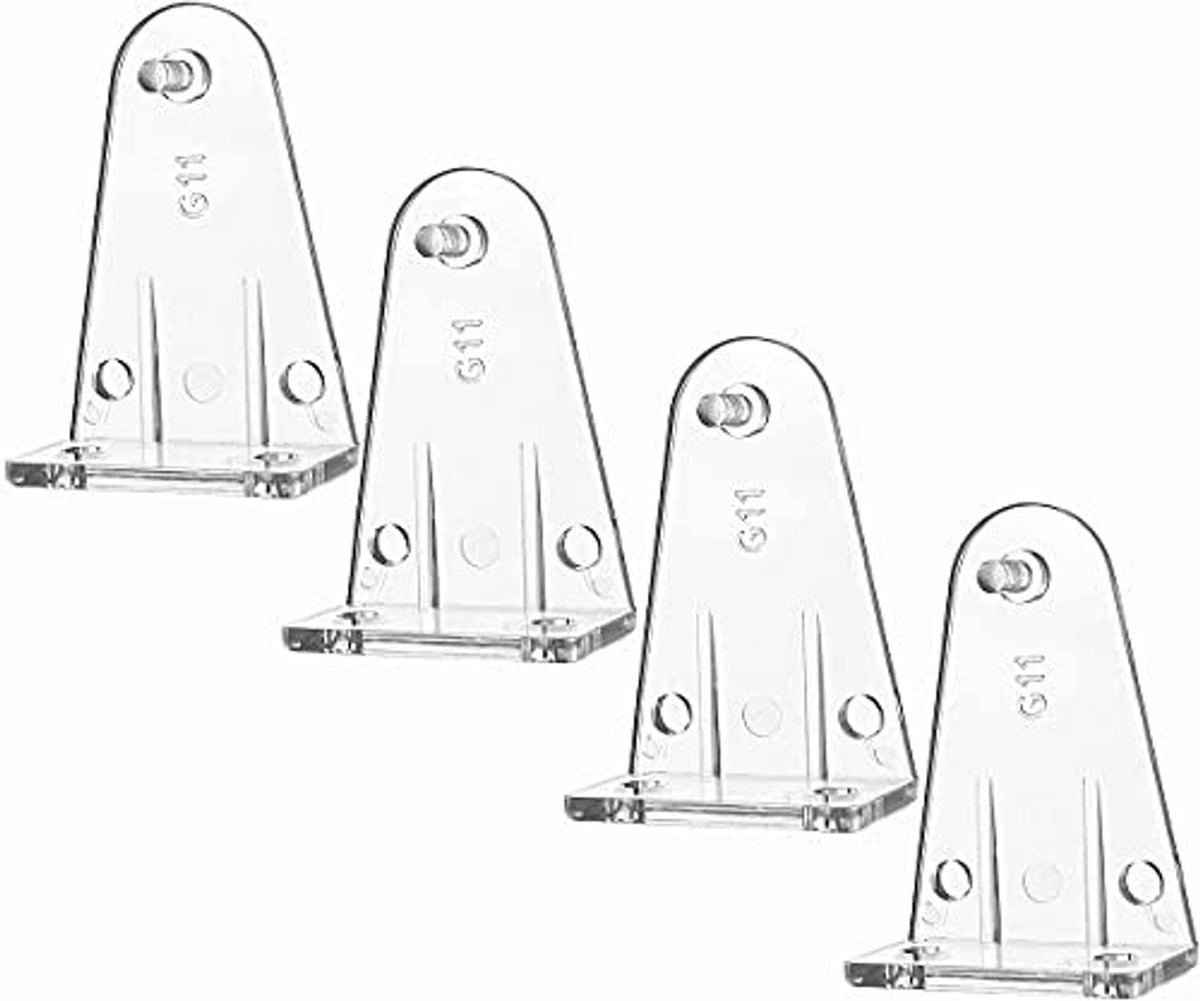 Cutelec clear 4-piece hold-down brackets with screw posts and base pads