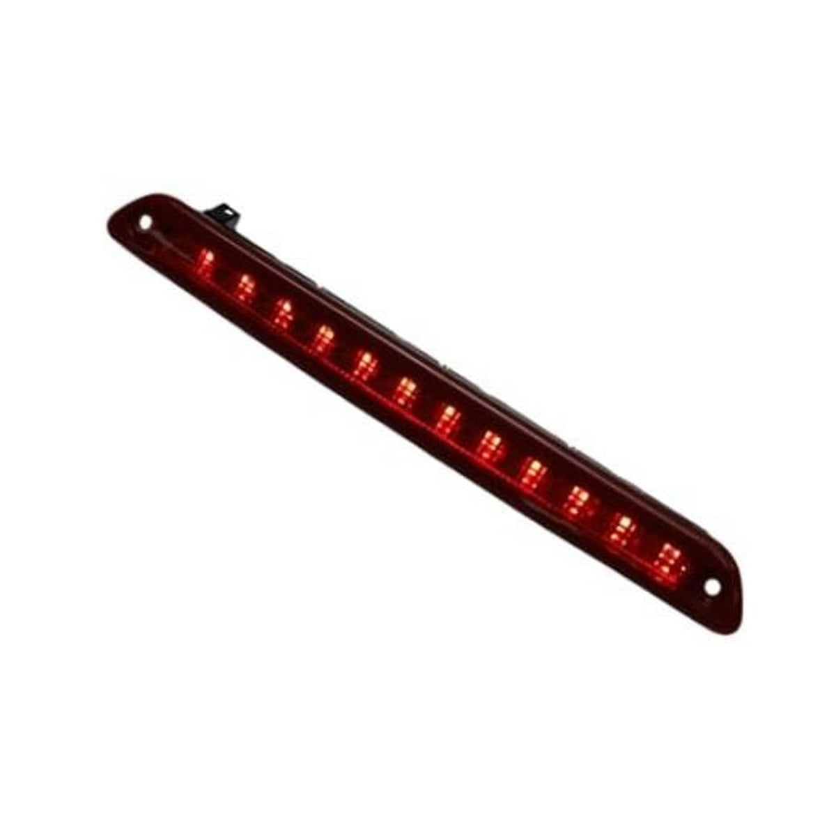 Red LED third brake light bar with multiple illuminated red segments and mounting holes