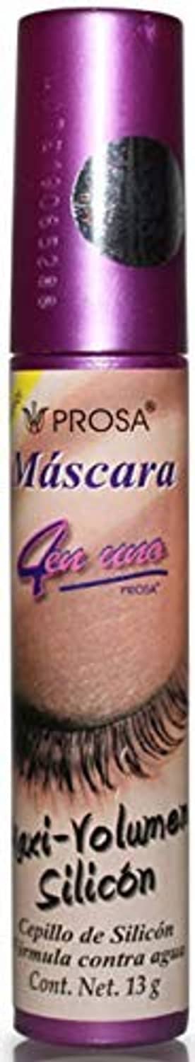 Prosa mascara bottle with purple metallic finish and maxi-volume design