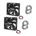 92mm brushless PC fan set with dual ball bearings and red/black 2-pin leads, 2-pack