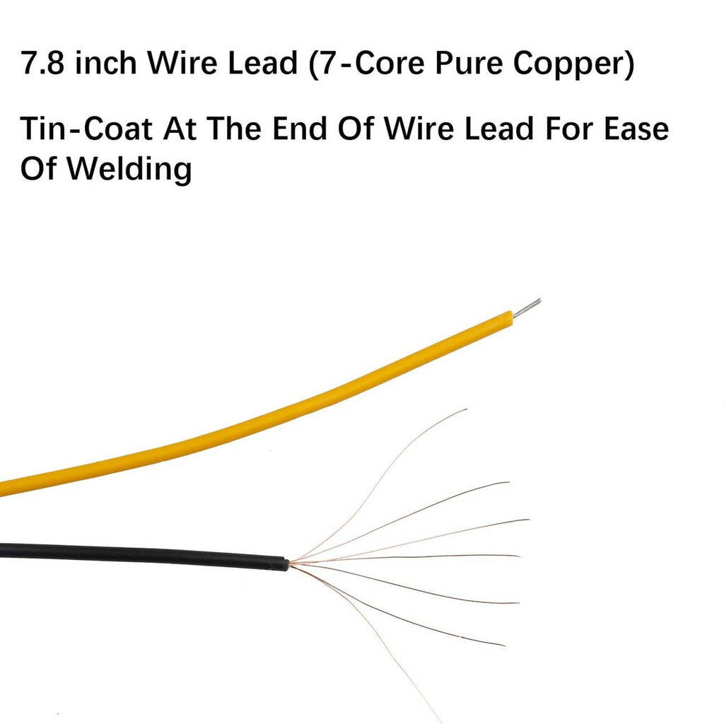 7.8-inch wire leads with tinned copper tips for LED diode connections