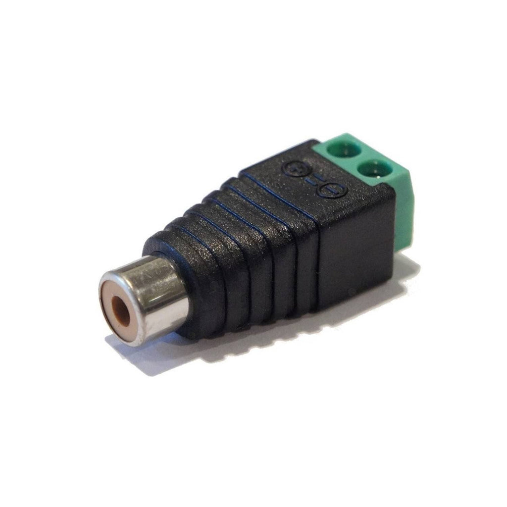 Liimevvon black RCA male plug with green screw terminal block