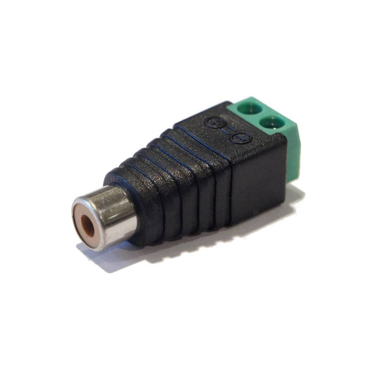 Liimevvon black RCA male plug with green screw terminal block
