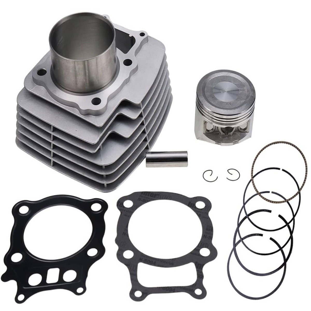 Top end rebuild kit with cylinder, piston, piston rings, and gaskets