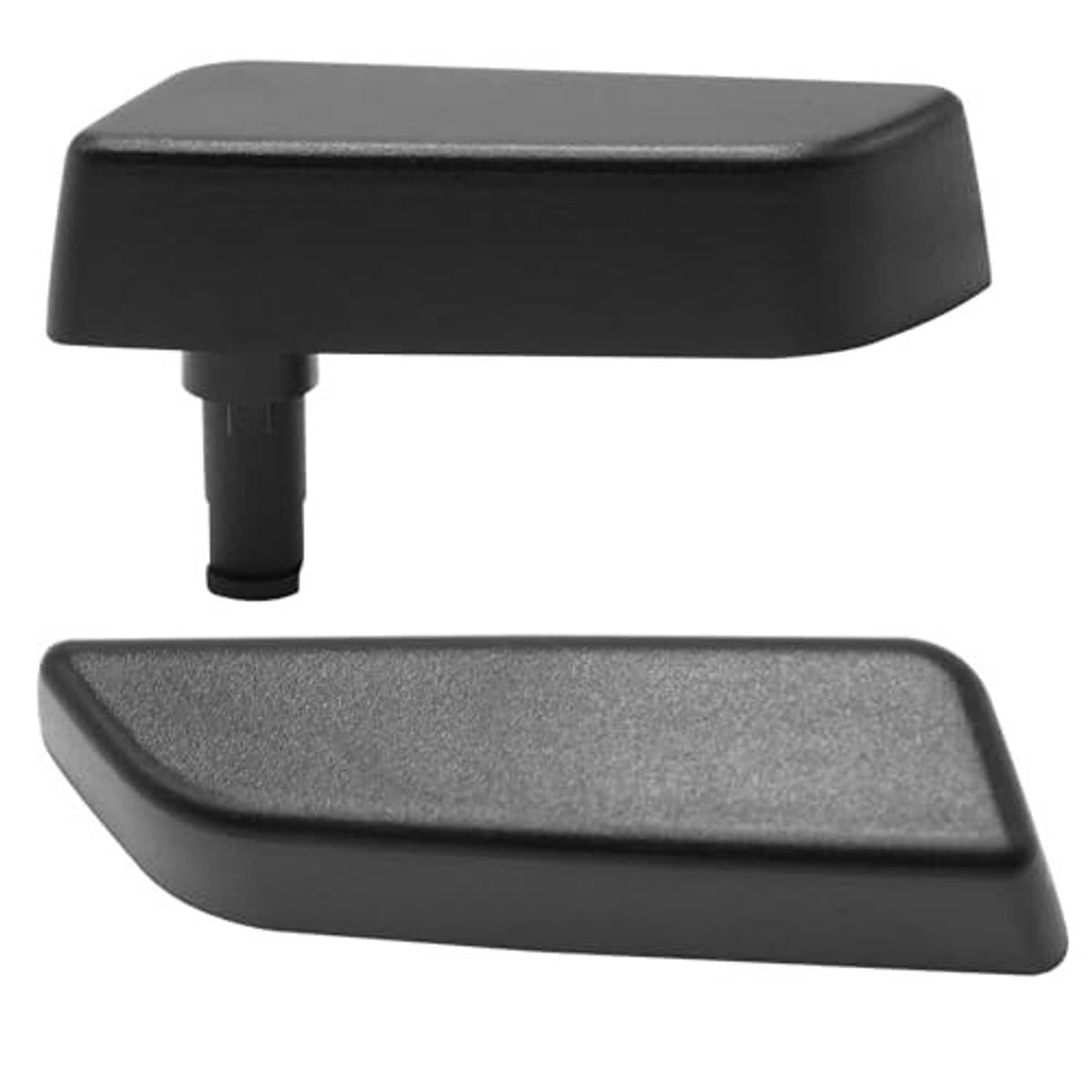 Black seat adjustment button cover pair with two raised mounting posts