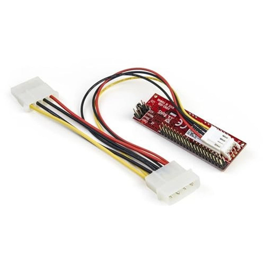 PATA-to-SATA adapter cable kit with 40-pin connectors and red circuit board
