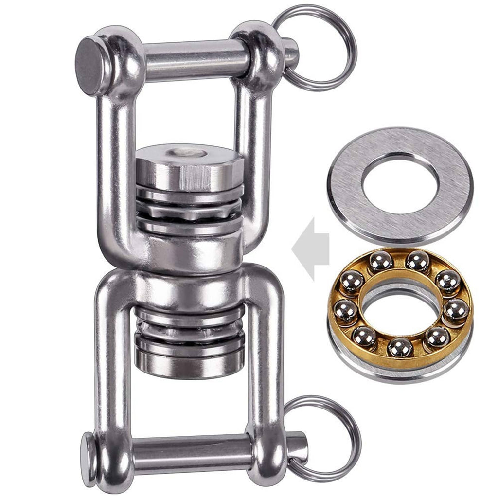 Stainless steel hammock swing hanger with two swivel hanging rings and bearing