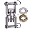 Stainless steel hammock swing hanger with two swivel hanging rings and bearing