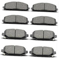 Ceramic brake pad set, eight gray pads with metal tabs