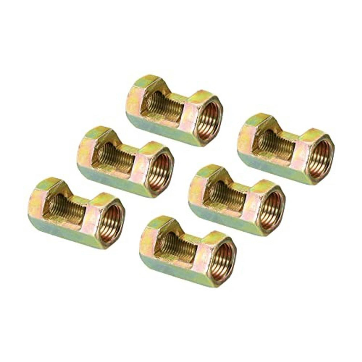 Zinc-coated hex coupling nuts, multiple pack, visible internal threads for connecting rods