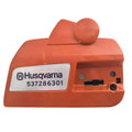 Husqvarna orange chainsaw clutch cover with brake, model label 537286301