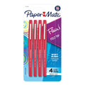 Paper Mate Flair felt tip pens, medium point, red 4-pack with plastic barrels