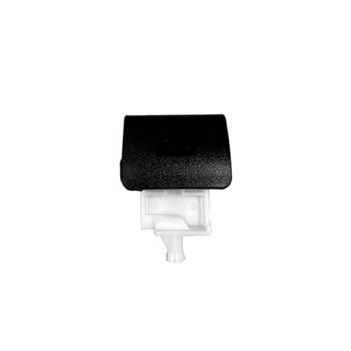 Hood release latch handle with black cover and white housing