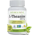 L-Theanine 200 mg 365 vegetarian capsules supplement bottle, front label view