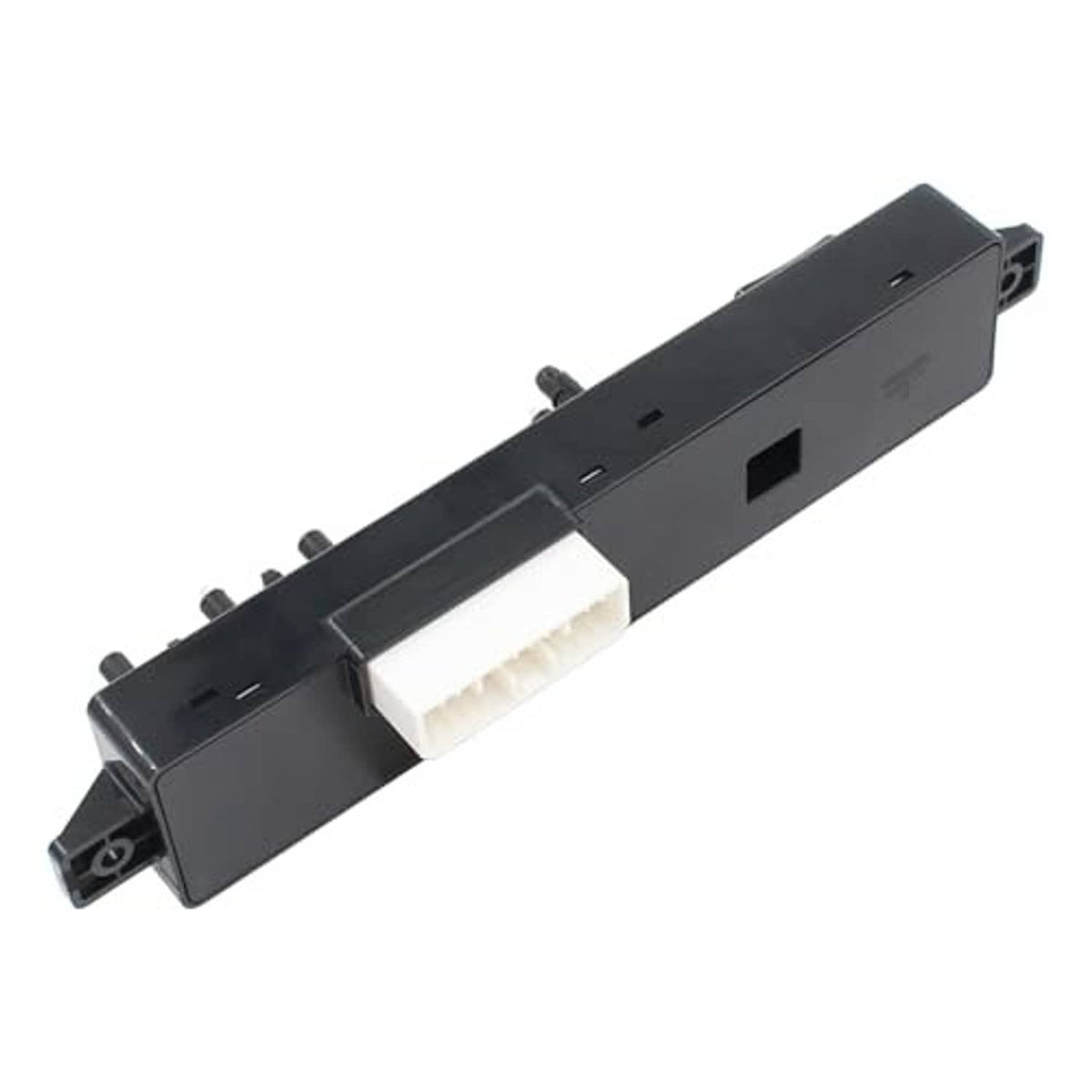Black power seat switch with long opening and white multi-pin connector