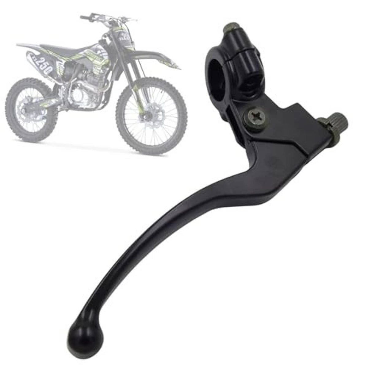 Black right clutch/brake lever perch with clamp-style mount and secured pivot hardware