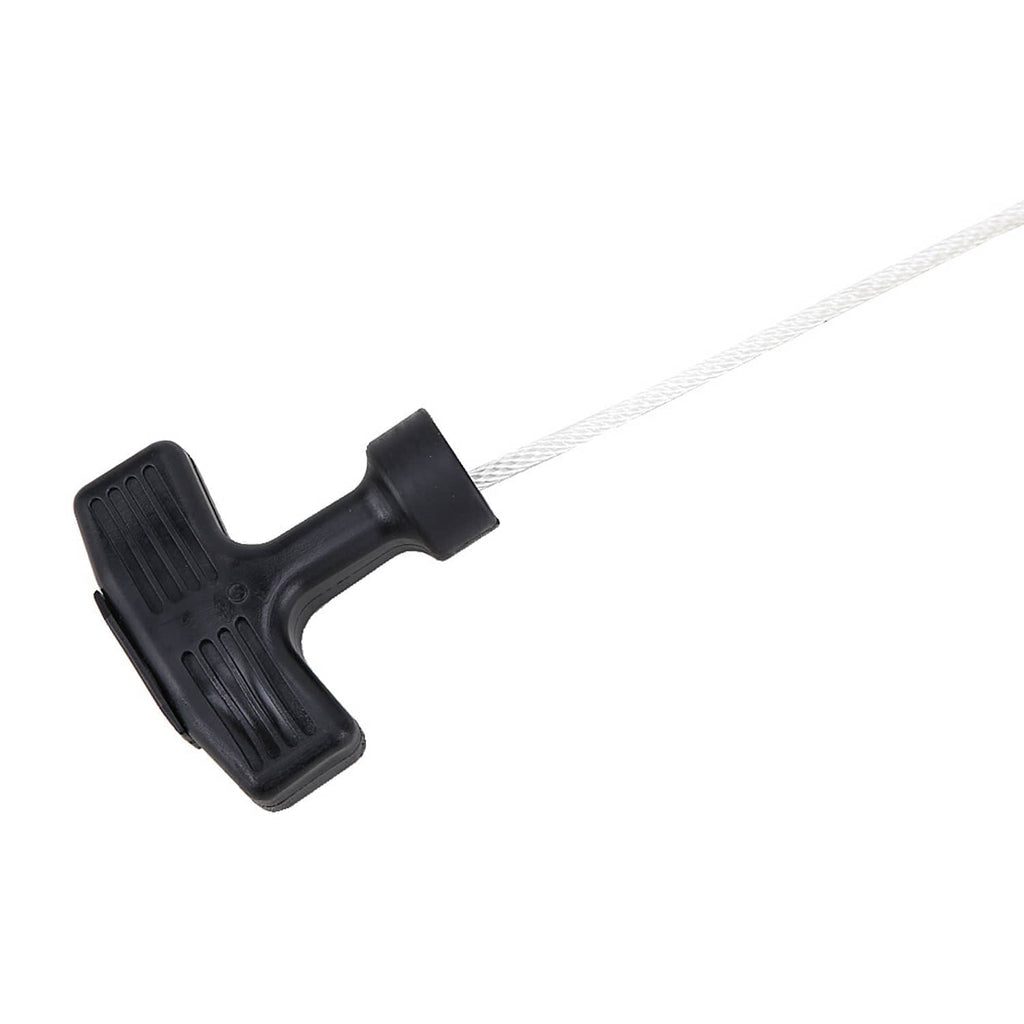 Black ribbed recoil pull handle with starter rope