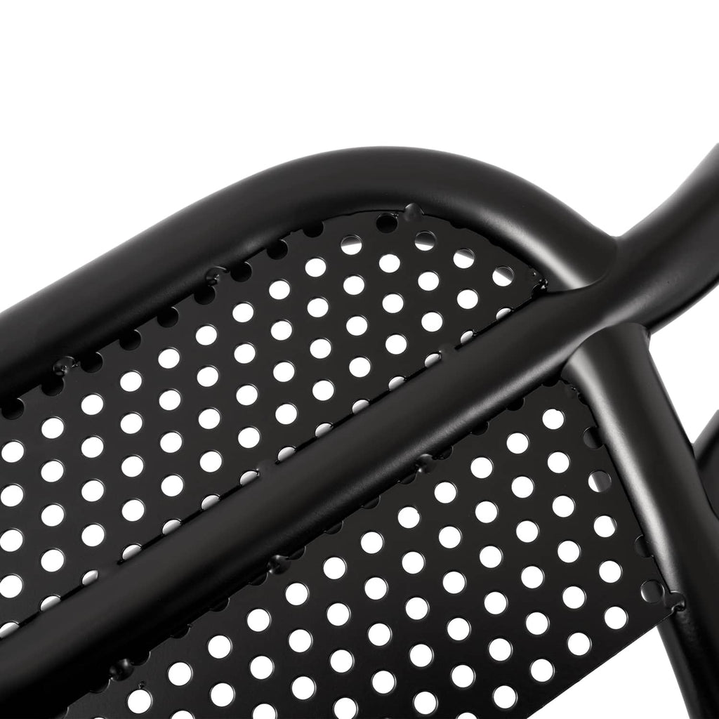 Perforated metal mesh insert on black brush guard frame