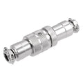 Silver 4-pin waterproof aviation connector plug, metal knurled body with locking rings