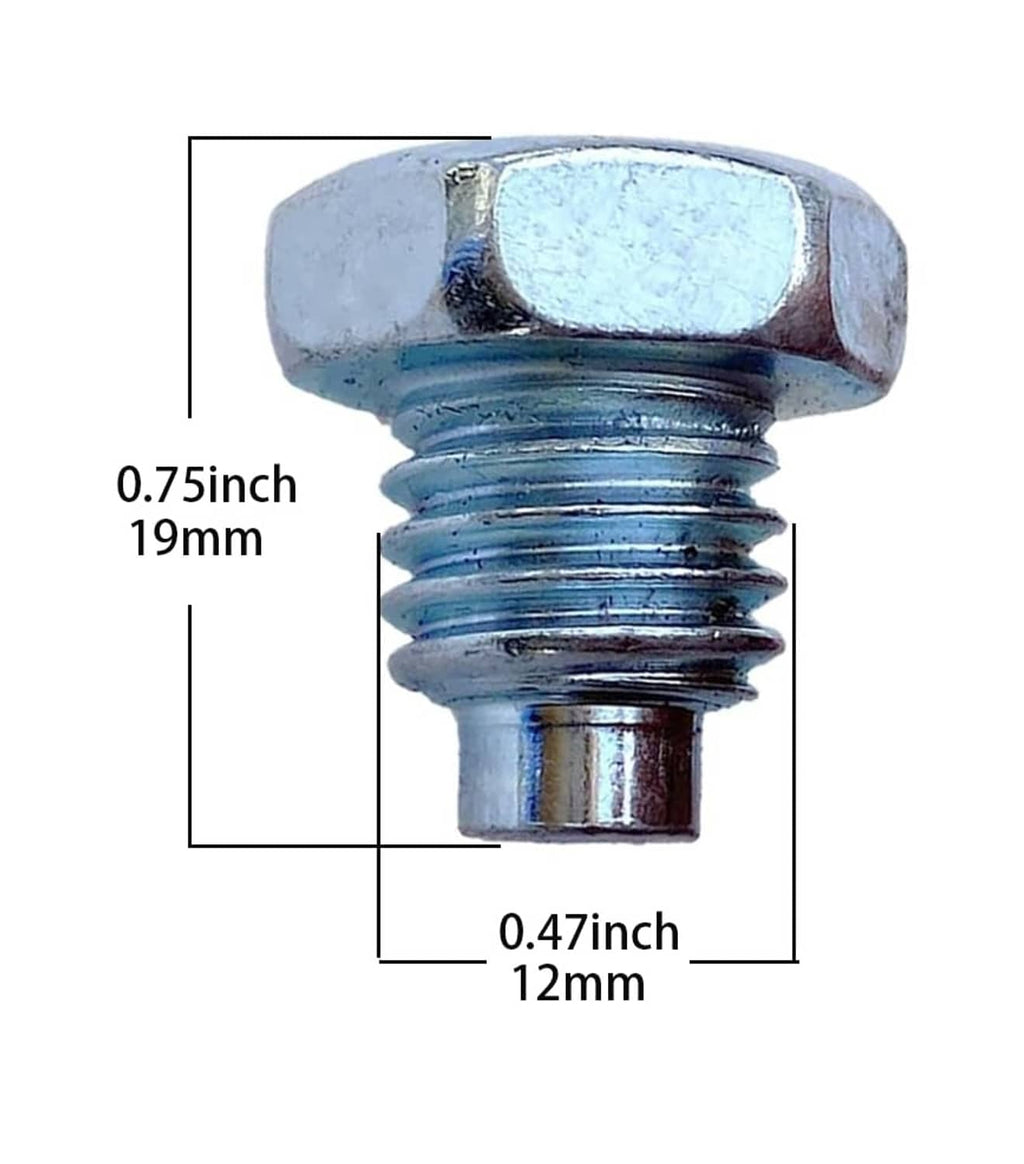 Hydraulic floor jack fixed screw with dimensions, blue-tinted bolt and hex collar