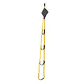 Yellow climbing pocket aider with black straps and small pouch