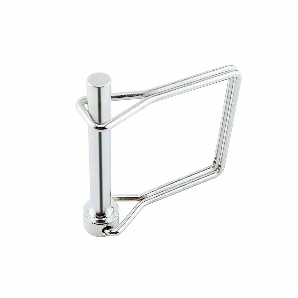 Stainless steel PTO safety locking pin with square U-frame and locking plunger base