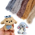 Chenille pipe cleaner set with plush bear and light blue bunny craft figures