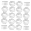White PVC pipe end caps, 20-pack, cylindrical plugs with open socket ends