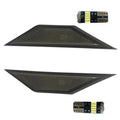Smoke-lens front bumper side marker light with small LED bulb module attached