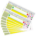Multicolor self-adhesive nameplate sheets with alphabet chart, 14 x 4 in
