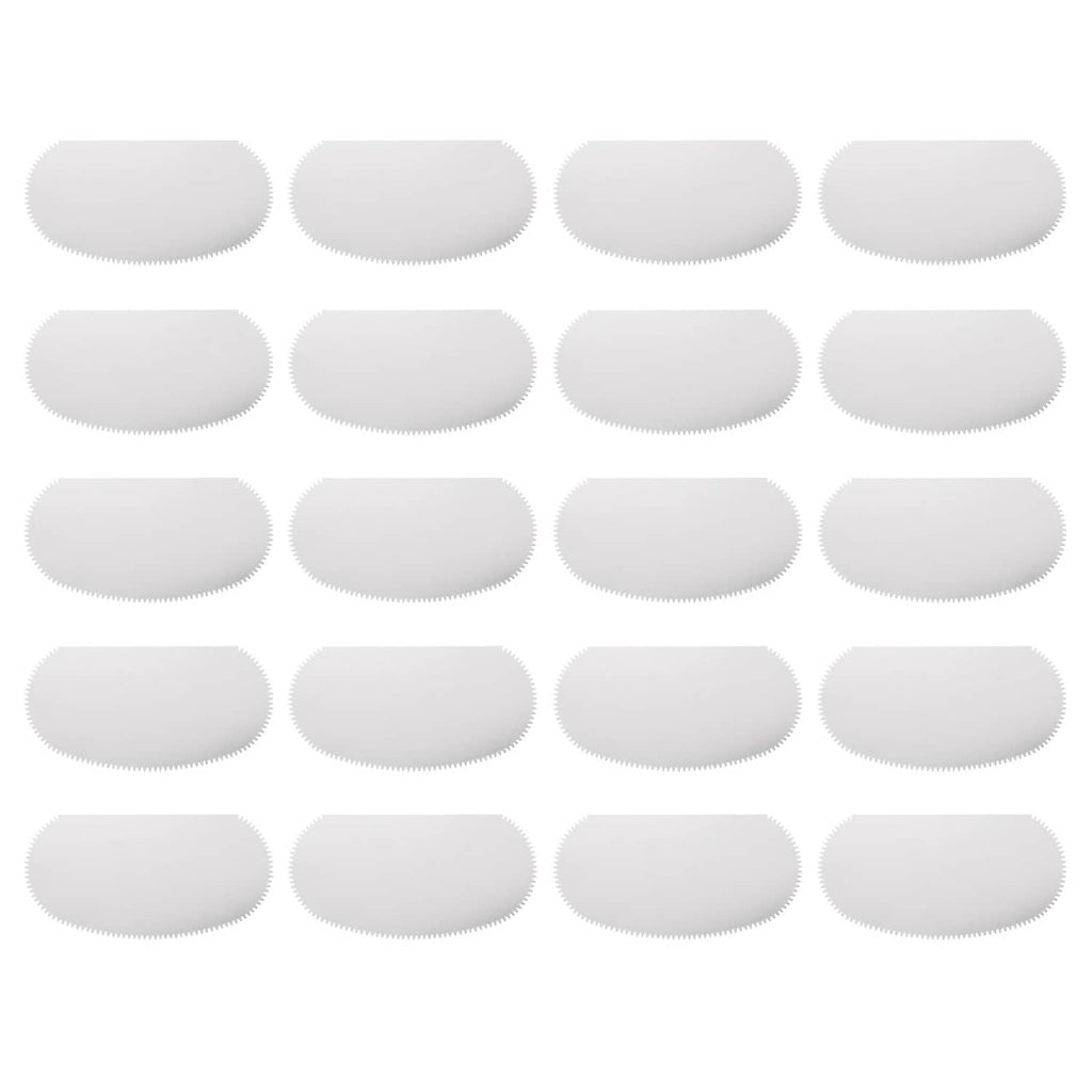 Stainless steel clay scraper set, 4 rounded blades with serrated edges, silver tone