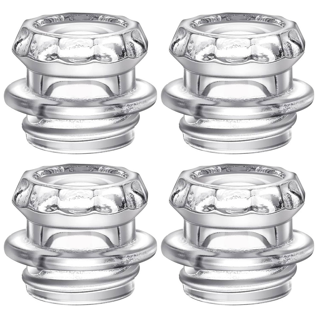 Set of four coffee percolator replacement top inserts, stainless steel with clear glass center