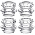 Set of four coffee percolator replacement top inserts, stainless steel with clear glass center